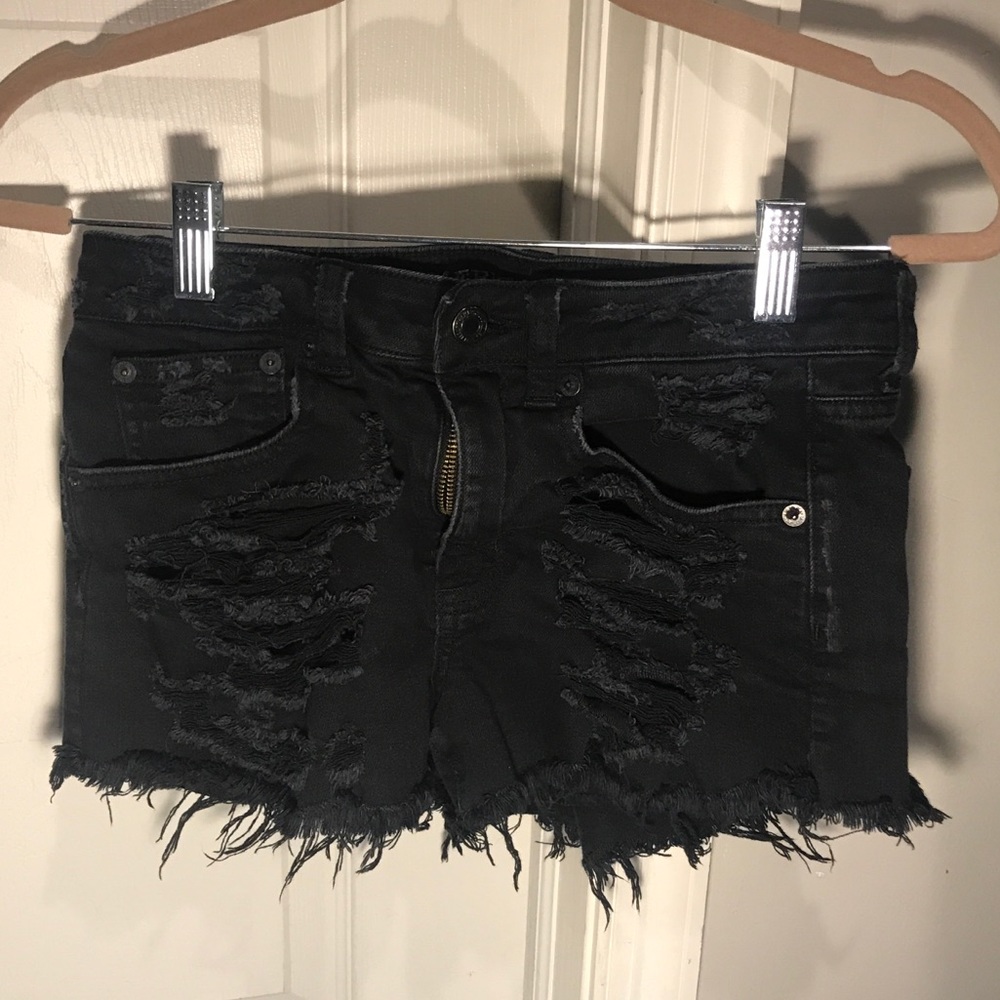 High-Rise Festival Black Jean Shorts